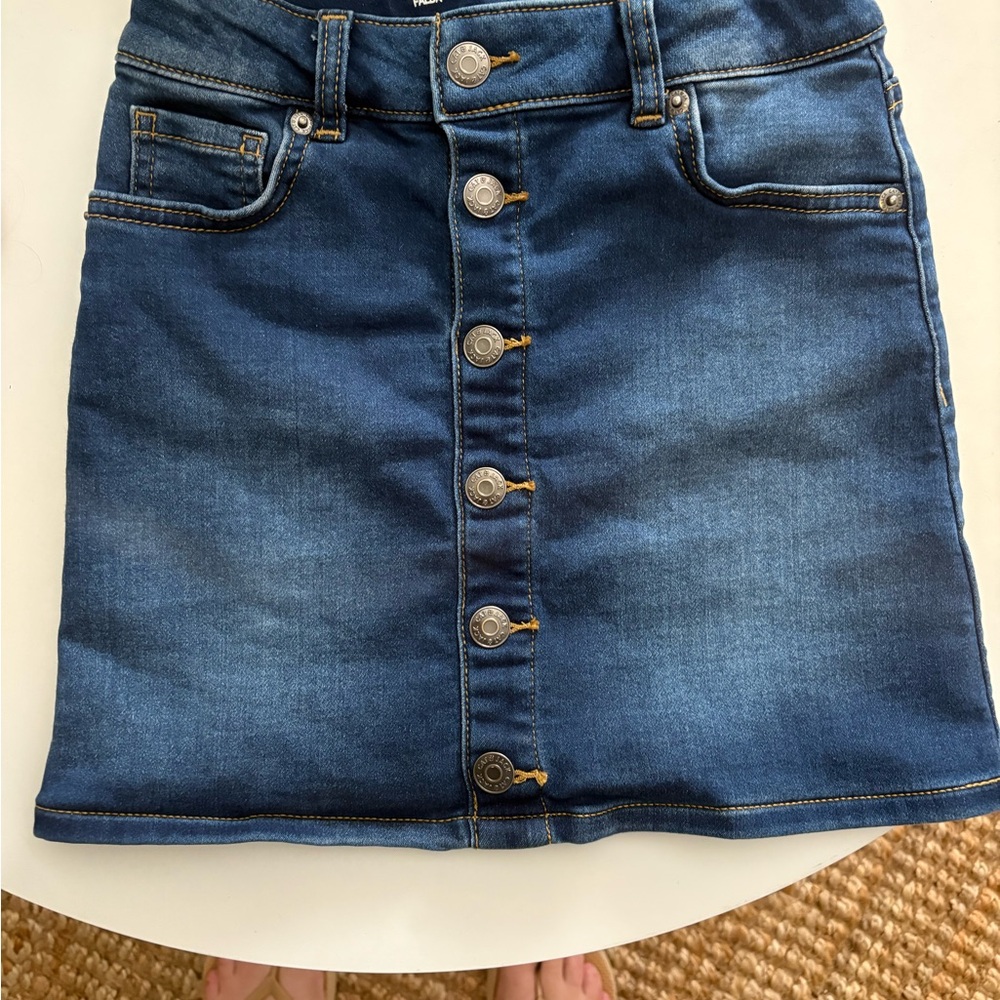 Cat & Jack Blue Denim Skirt with Button Detail